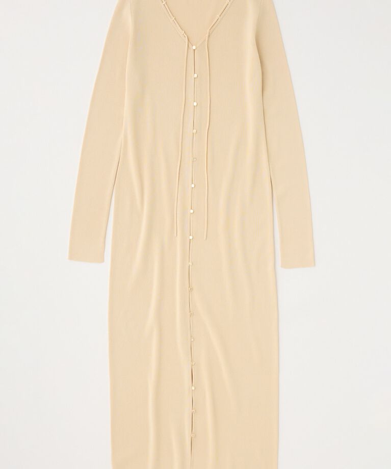 MOUSSY「LOOP ACCENT ニットドレス」|ワンピース|ECRU