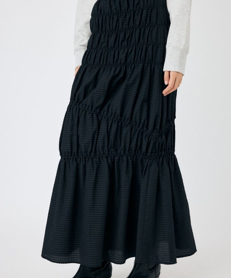 MOUSSY「PLAID GATHER スカート」|スカート|BLK