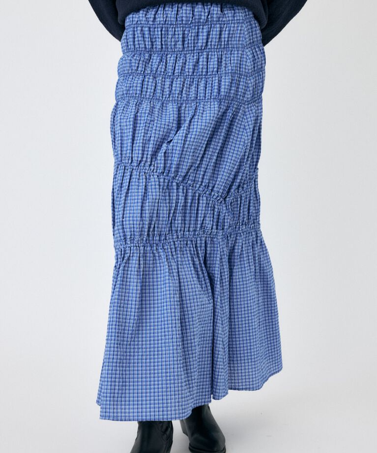 MOUSSY「PLAID GATHER スカート」|スカート|柄BLU5
