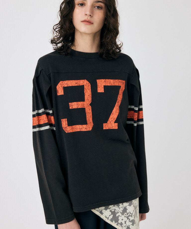 MOUSSY「NUMBERING VINTAGE ロンT」|Tシャツ・カットソー|L/BLK1