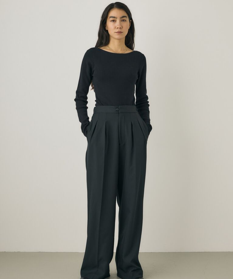 MOUSSY「TWOタックパンツ　リサイクルポリエステル使用」|その他|BLK