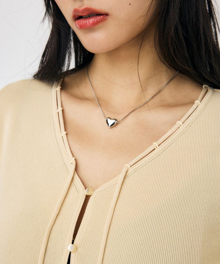 MOUSSY「CHUBBY HEART ラリエット」|ネックレス|SLV