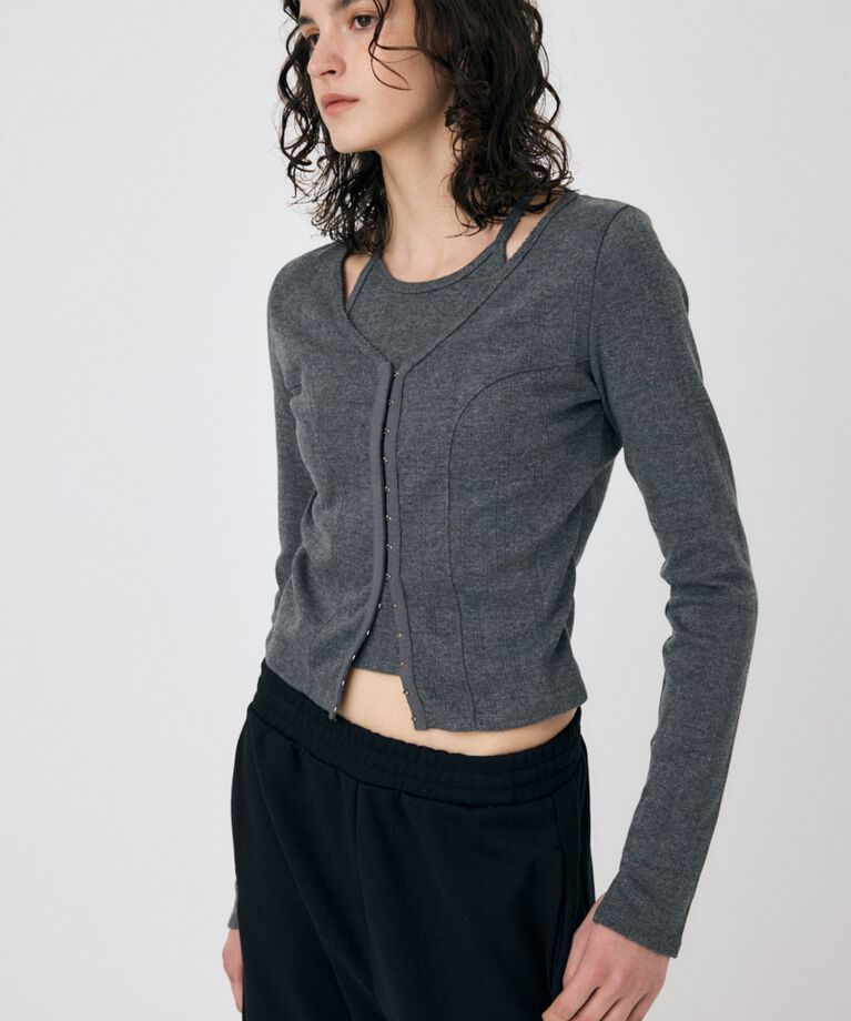 MOUSSY「LAYERED 2WAY カーディガン」|Tシャツ・カットソー|