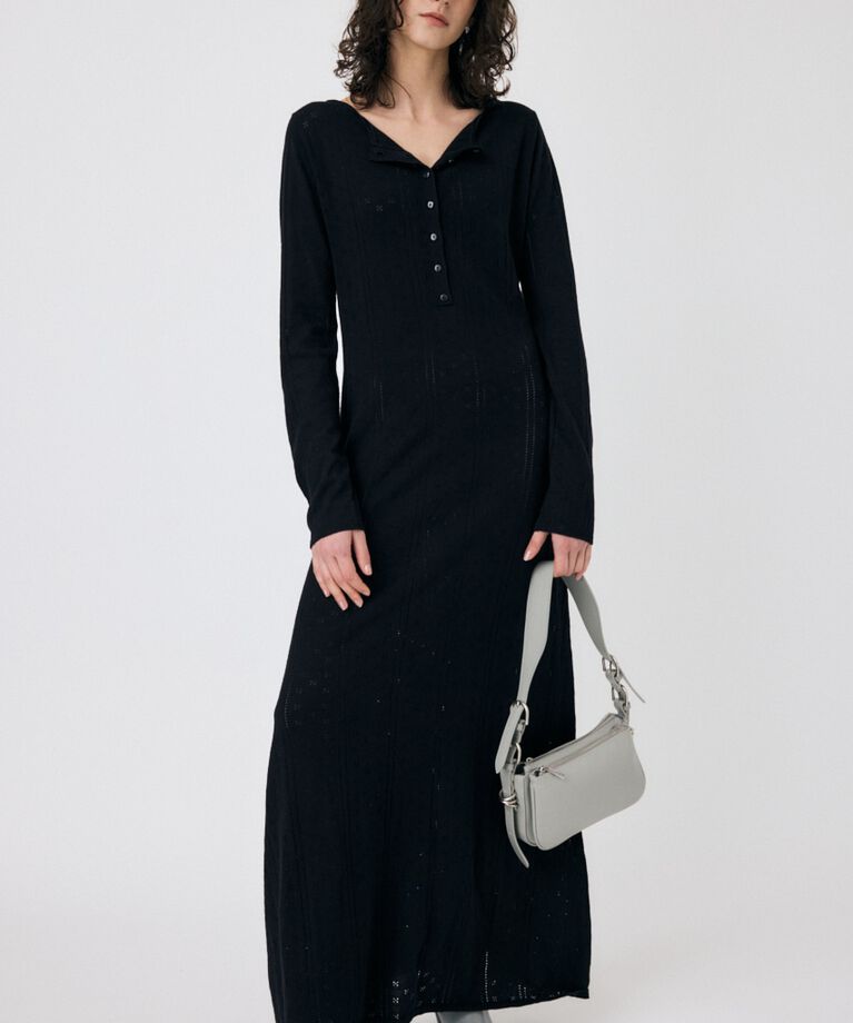 MOUSSY「POINTELLE マキシドレス」|ワンピース|BLK