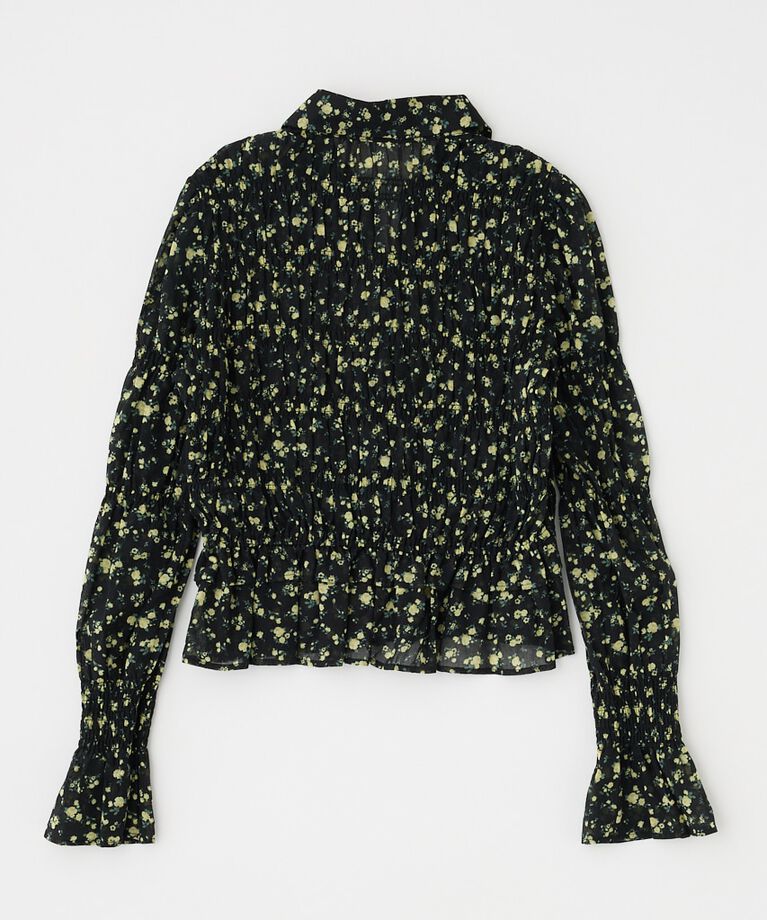 MOUSSY「SHIRRING FLORAL フィットシャツ」|シャツ・ブラウス|