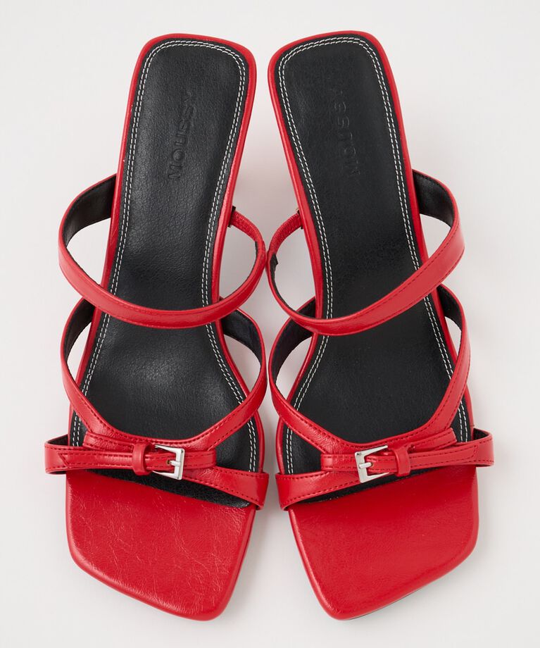 MOUSSY「TINY BELTED サンダル」|サンダル|RED