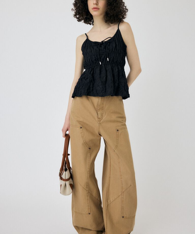 MOUSSY「CRINKLED サテンキャミ」|キャミソール|