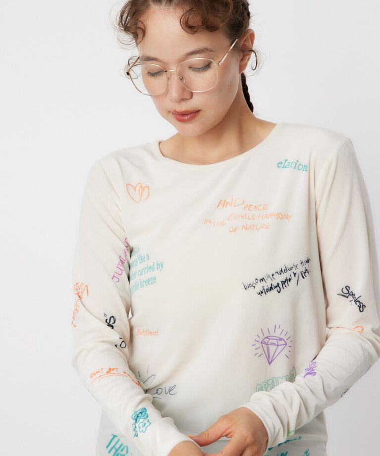 RODEO CROWNS「Brushedテキストシアートップス」|Tシャツ・カットソー|