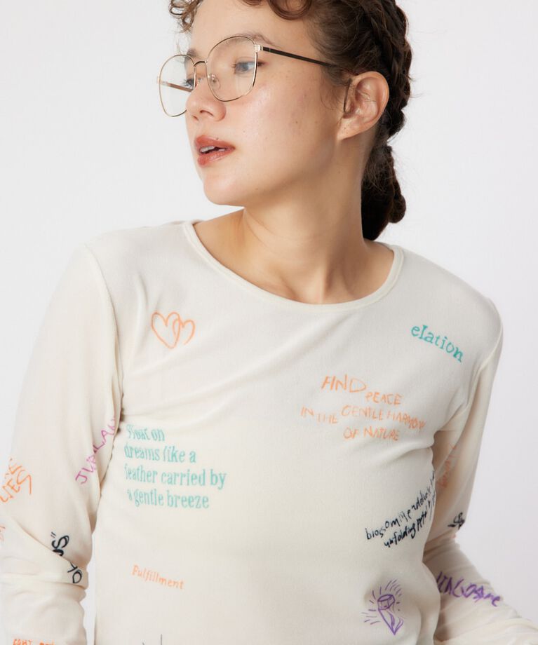 RODEO CROWNS「Brushedテキストシアートップス」|Tシャツ・カットソー|