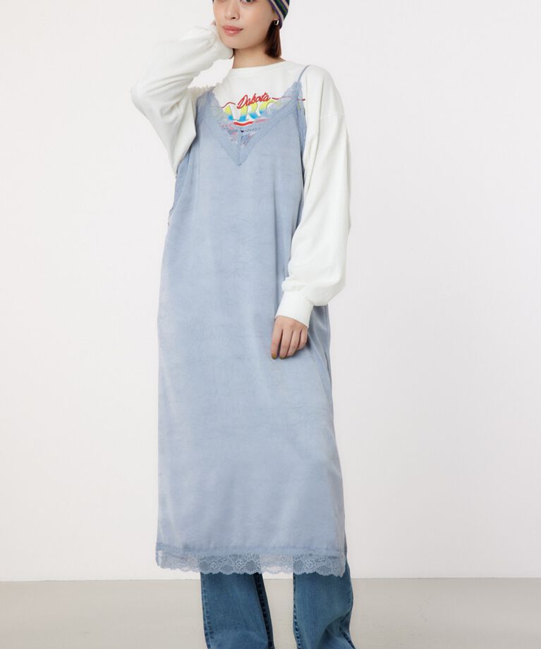 RODEO CROWNS「サテンレースキャミワンピース」|ワンピース|GRY