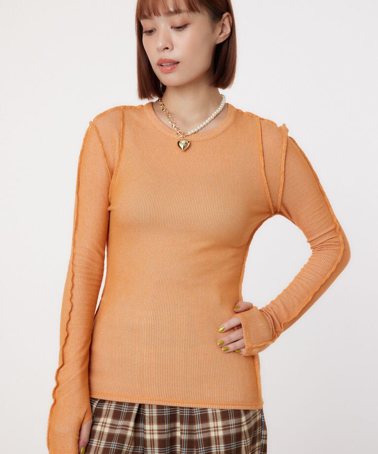 RODEO CROWNS「STITCH SLIM リブトップス」|Tシャツ・カットソー|