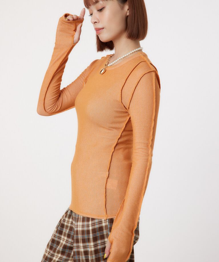 RODEO CROWNS「STITCH SLIM リブトップス」|Tシャツ・カットソー|