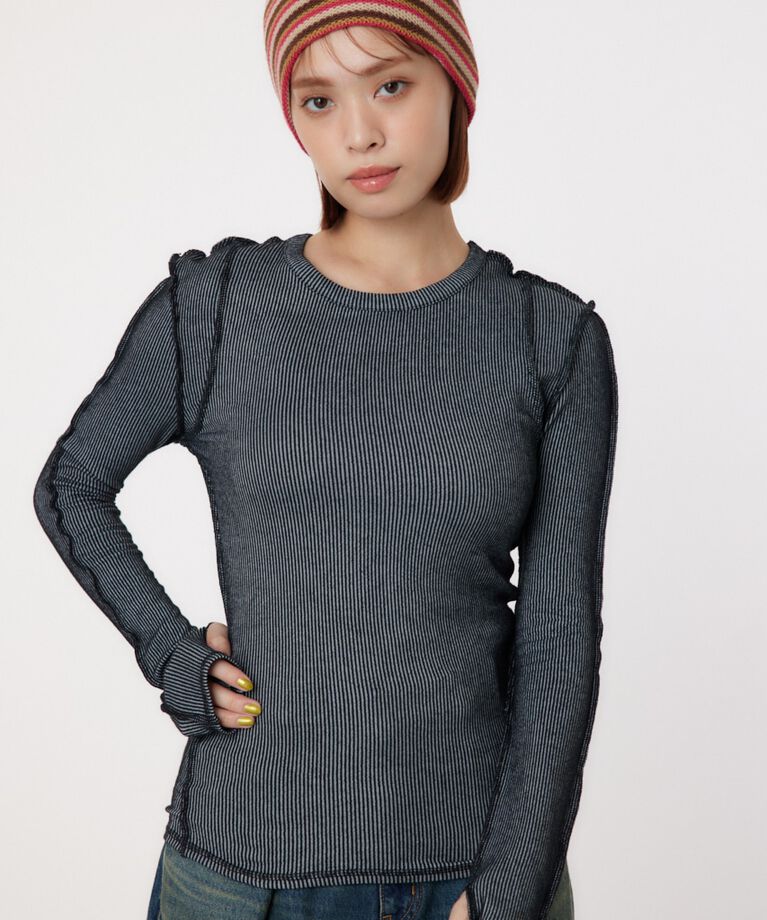 RODEO CROWNS「STITCH SLIM リブトップス」|Tシャツ・カットソー|C.GRY