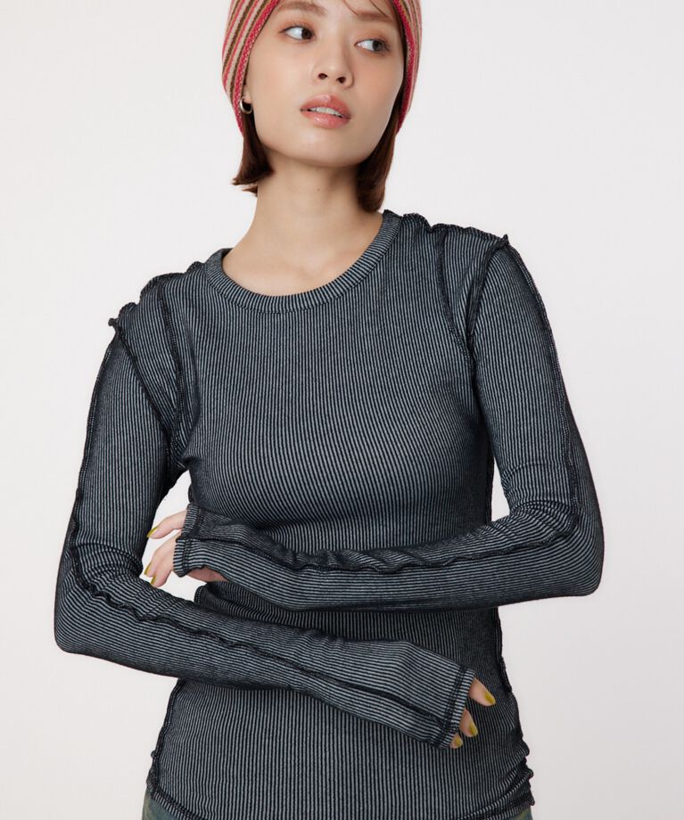 RODEO CROWNS「STITCH SLIM リブトップス」|Tシャツ・カットソー|