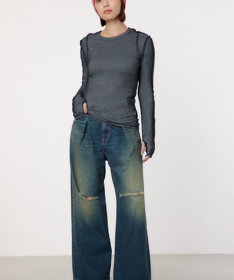 RODEO CROWNS「STITCH SLIM リブトップス」|Tシャツ・カットソー|