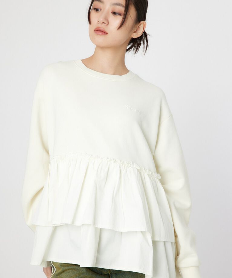 RODEO CROWNS「ピグメント布帛ドッキングトップス」|Tシャツ・カットソー|