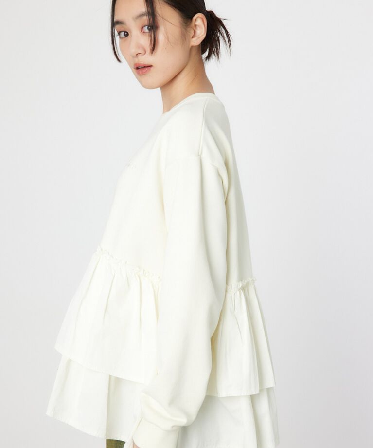 RODEO CROWNS「ピグメント布帛ドッキングトップス」|Tシャツ・カットソー|