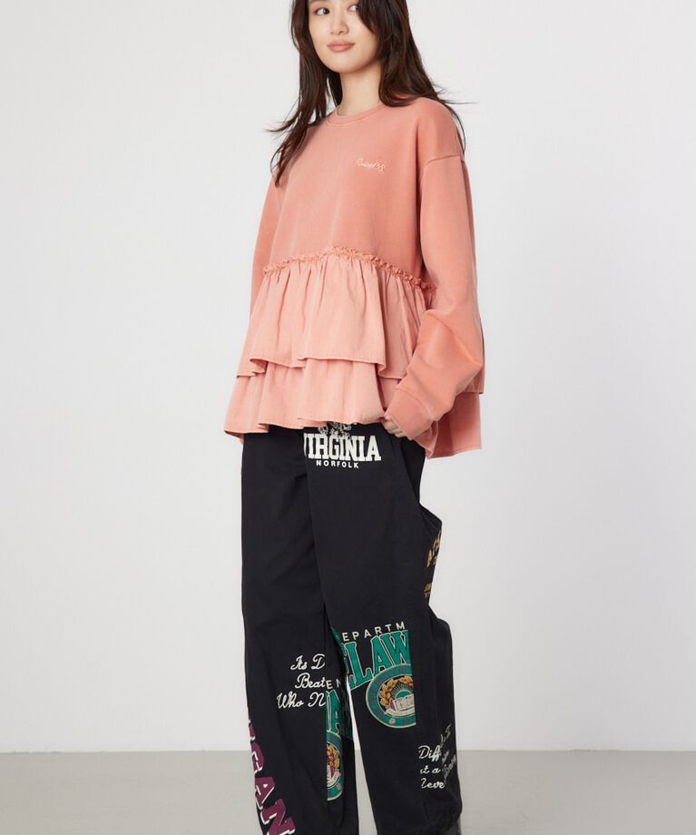 RODEO CROWNS「ピグメント布帛ドッキングトップス」|Tシャツ・カットソー|