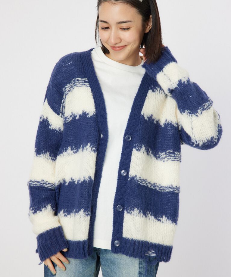 RODEO CROWNS「Grunge Border Knit カーディガン」|ニット・セーター|
