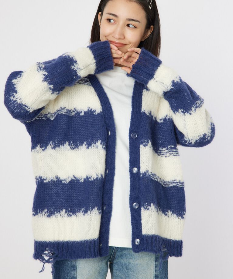 RODEO CROWNS「Grunge Border Knit カーディガン」|ニット・セーター|