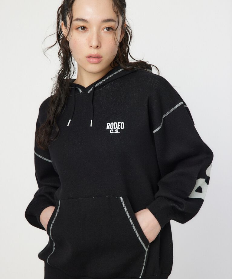 RODEO CROWNS「スウェットライクバックロゴニットフーディー」|ニット・セーター|