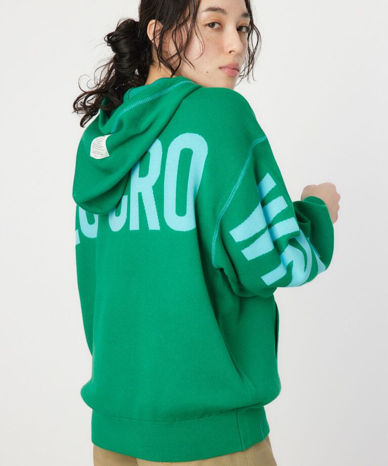 RODEO CROWNS「スウェットライクバックロゴニットフーディー」|ニット・セーター|GRN
