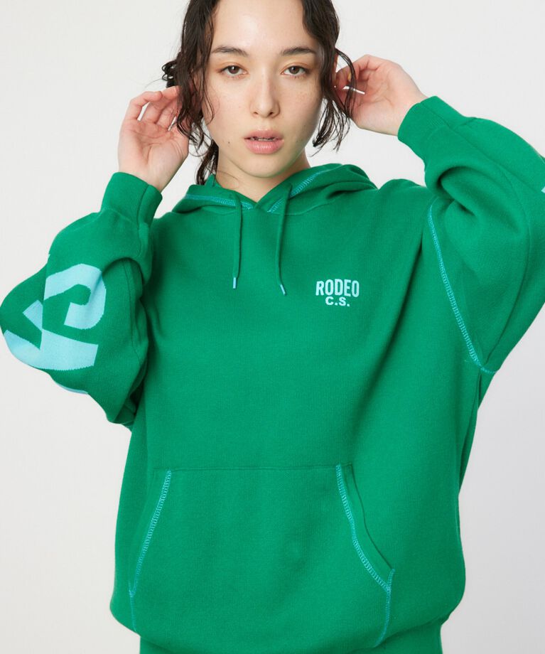 RODEO CROWNS「スウェットライクバックロゴニットフーディー」|ニット・セーター|