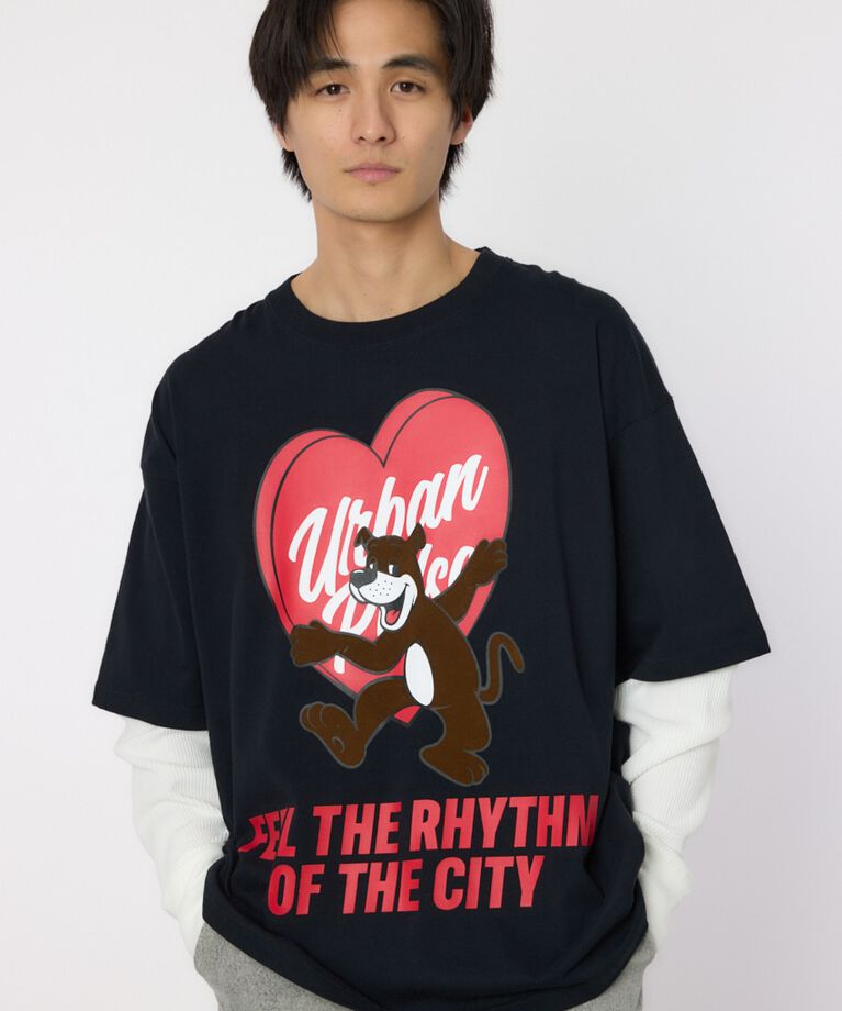 RODEO CROWNS「ハートパネルレイヤードロングスリーブTシャツ」|Tシャツ・カットソー|