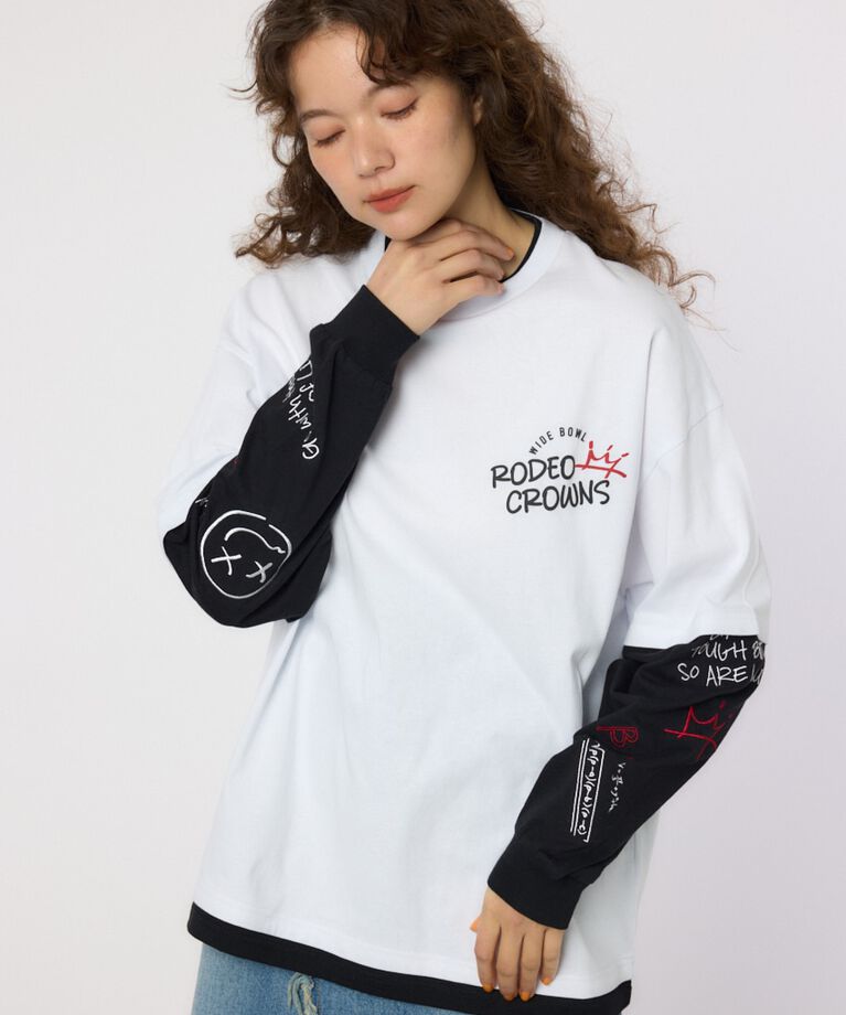 RODEO CROWNS「フェイクレイヤードロングスリーブTシャツ」|Tシャツ・カットソー|WHT