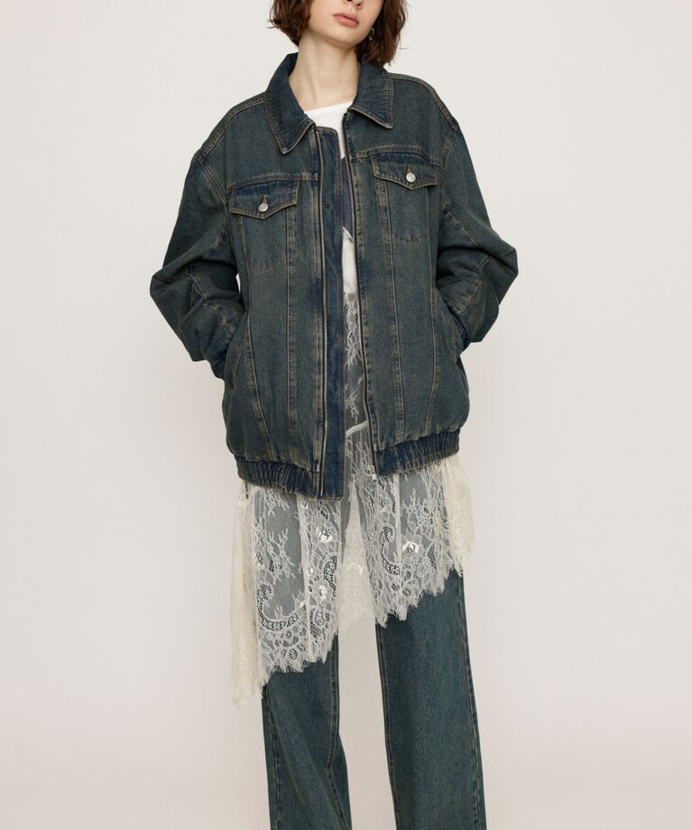SLY「FRONT ZIP DENIM ブルゾン」|デニムジャケット|