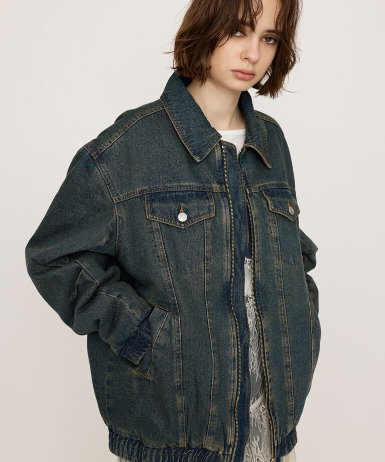 SLY「FRONT ZIP DENIM ブルゾン」|デニムジャケット|