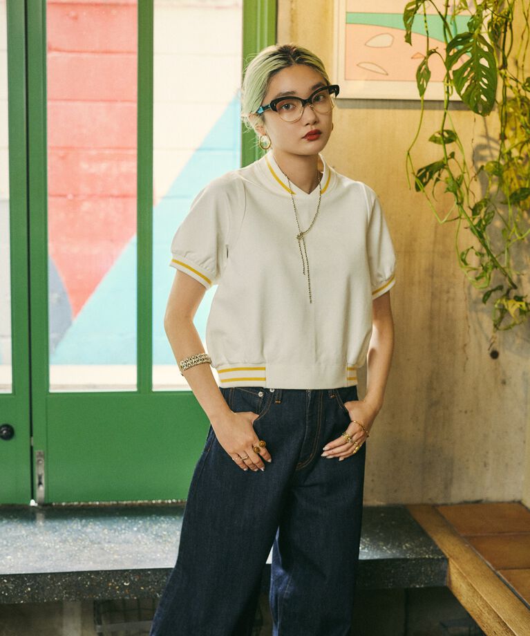 HeRIN.CYE「mio yanase / Ponte polo tops」|Tシャツ・カットソー|WHT