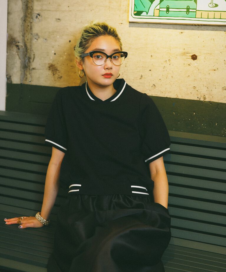 HeRIN.CYE「mio yanase / Ponte polo tops」|Tシャツ・カットソー|BLK