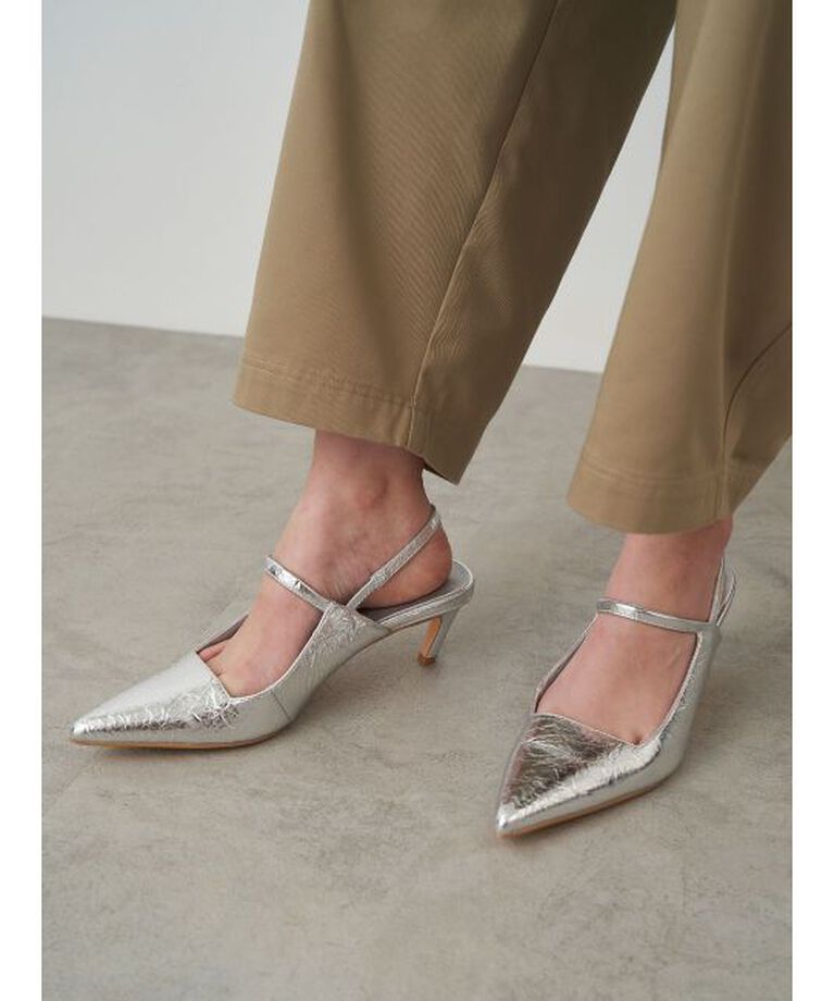 ELENDEEK「POINTED TOE MULE」|サンダル|シルバー