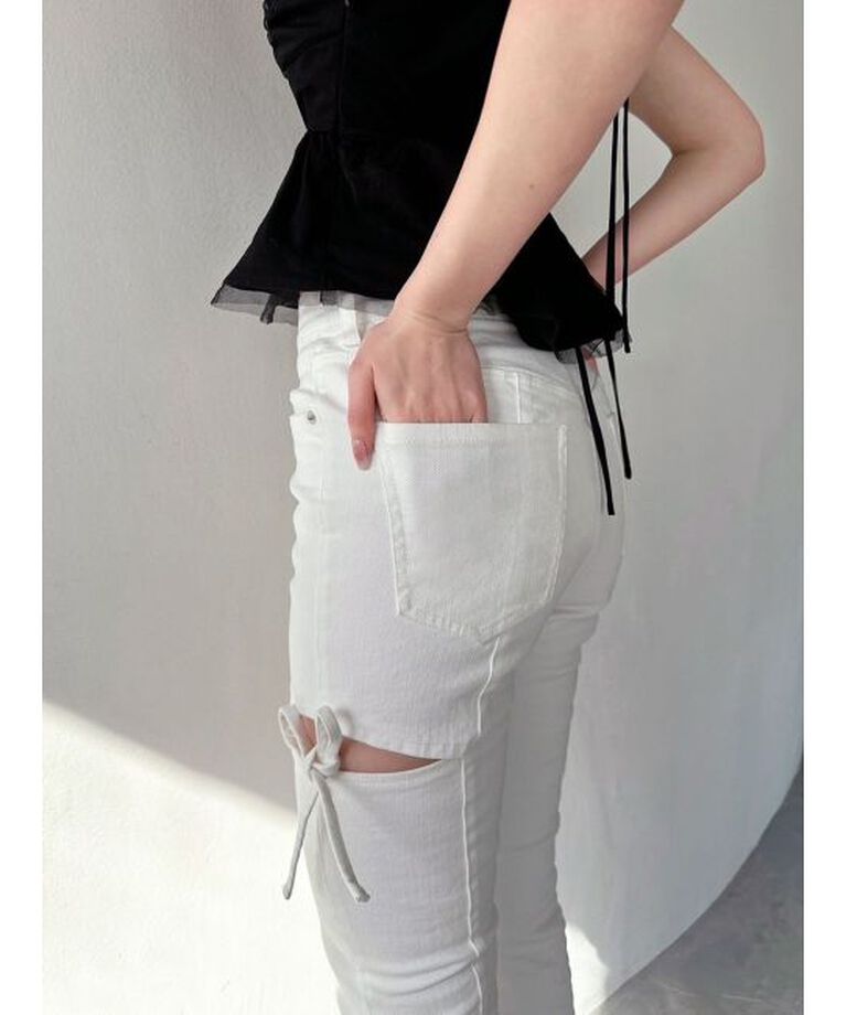 RESEXXY「カットアウトリボンデニムパンツ」|その他|