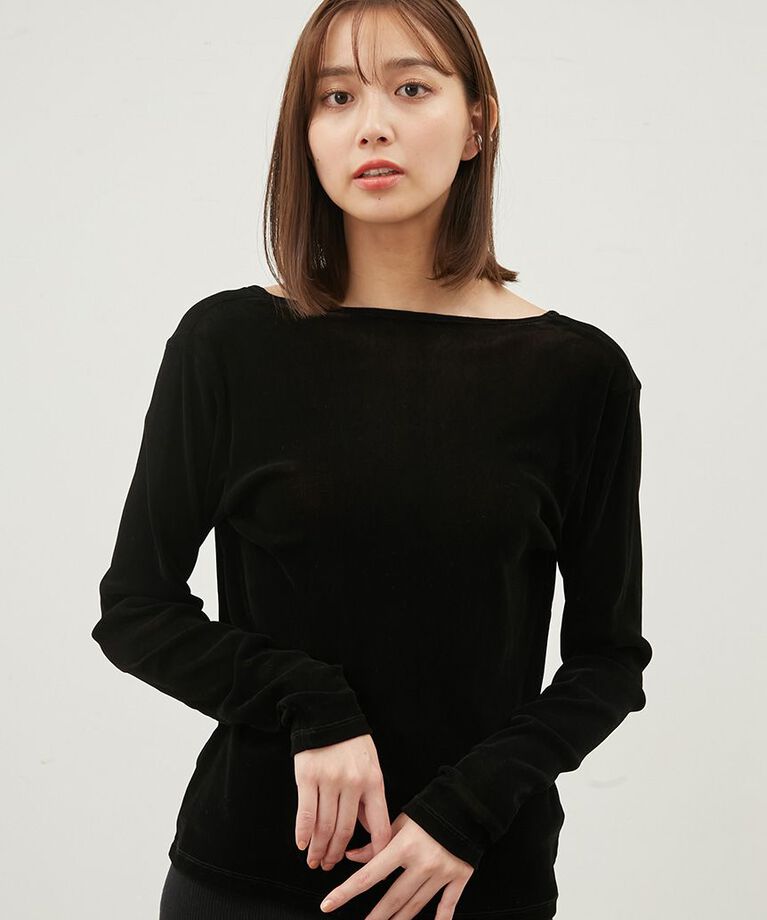 Mila Owen「フロッキーメッシュT」|Tシャツ・カットソー|BLK