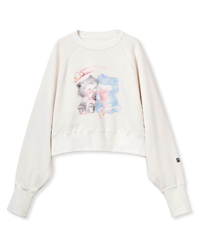 FURFUR「【Lizii Lin】キャットプリントスウェット」|スウェット・ジャージ|WHT