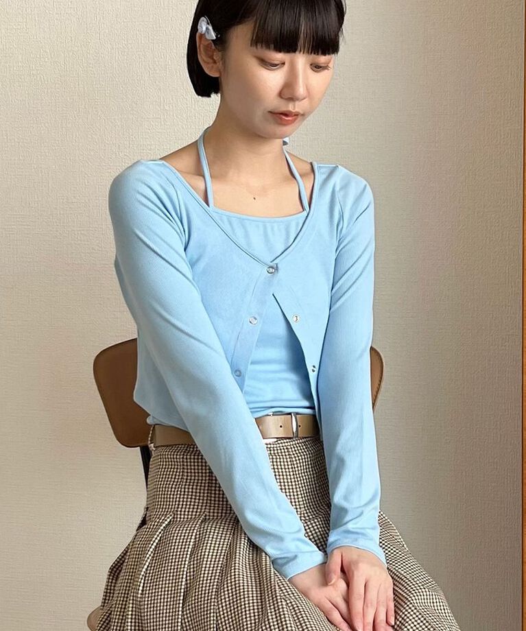 LILY BROWN「ホルターキャミセットカットトップス」|Tシャツ・カットソー|