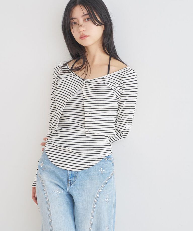 LILY BROWN「ホルターキャミセットカットトップス」|Tシャツ・カットソー|
