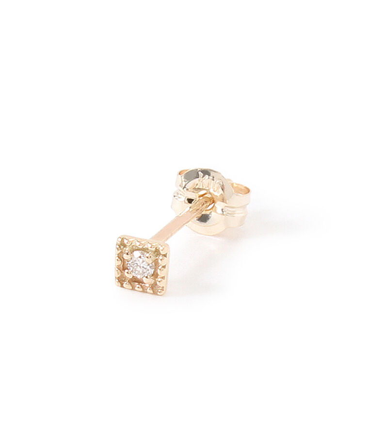 JUPITER「【K10】ダイヤモンドスクエアピアス」|ピアス|