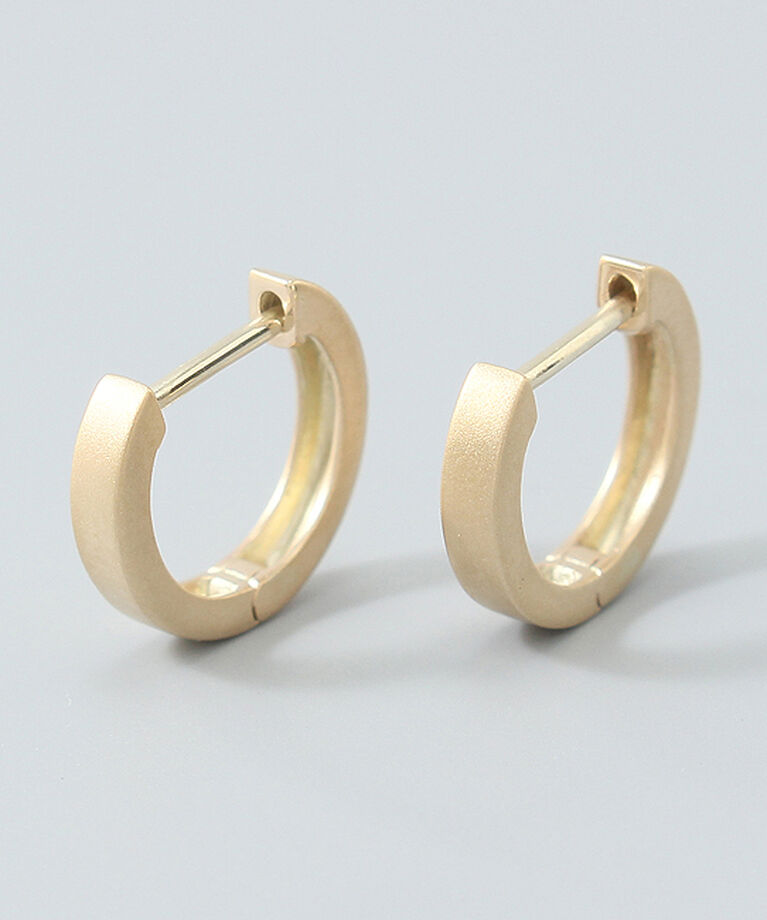 JUPITER「【K10】ストレートフープピアス/ユニセックス/マットゴールド」|ピアス|ゴールド