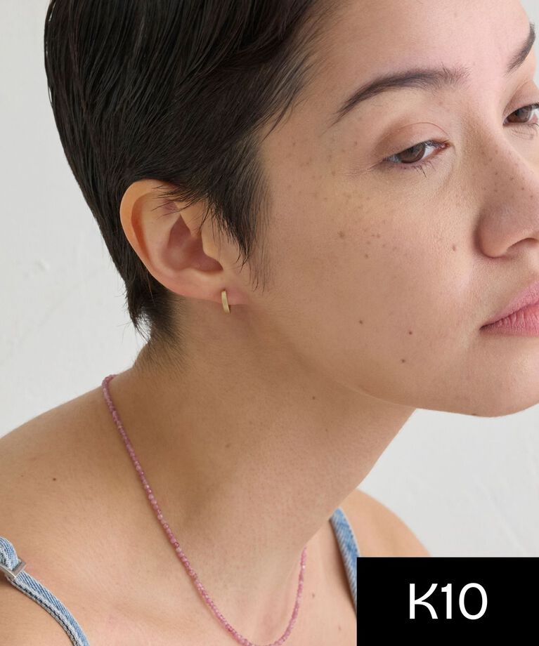 JUPITER「【K10】ストレートフープピアス/ユニセックス/マットゴールド」|ピアス|