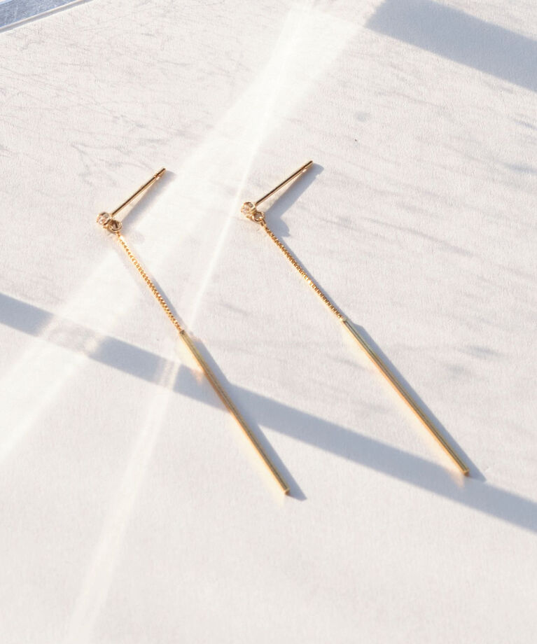 JUPITER「【K10】スウィングバー＆ダイヤモンドピアス」|ピアス|