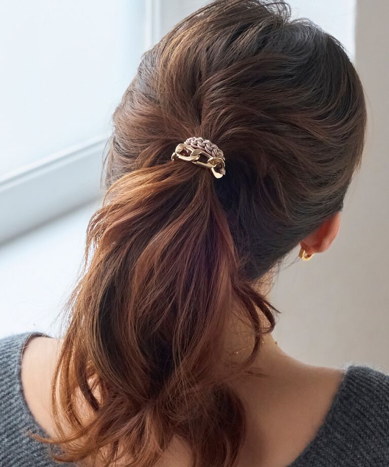 Phoebe「2wayツイストメタルヘアブレス　ピンク」|ヘアゴム・シュシュ|ピンク