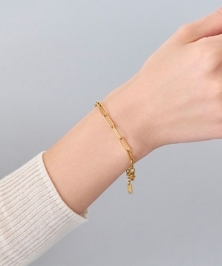 Phoebe「【金属アレルギー対応】チャンキーミックスチェーンブレスレット　ゴールド/サージカルステンレス」|ブレスレット・バングル|ゴールド