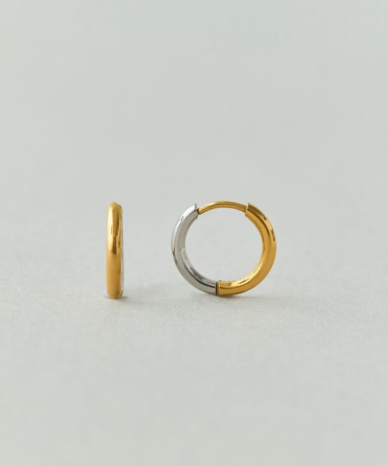 Phoebe「【金属アレルギー対応】ワンタッチメタルコンビピアス/サージカルステンレス」|ピアス|