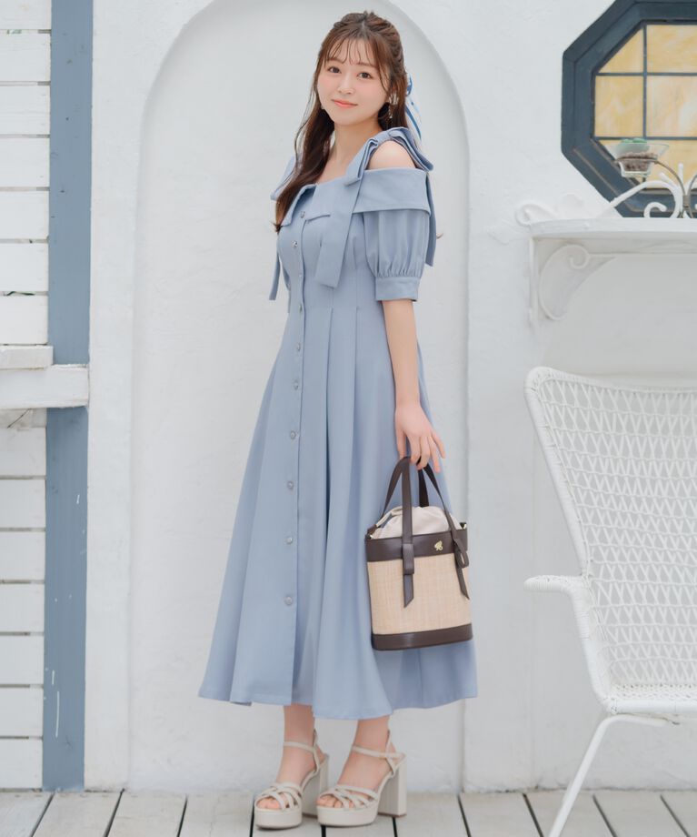 WILLSELECTION「リボンストラップオフショルワンピース」|ワンピース|