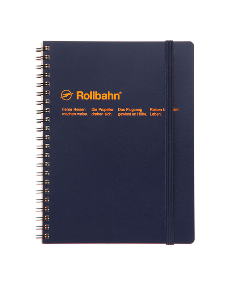Rollbahn「ロルバーンポケット付メモA5」|ステーショナリー|ダークブルー