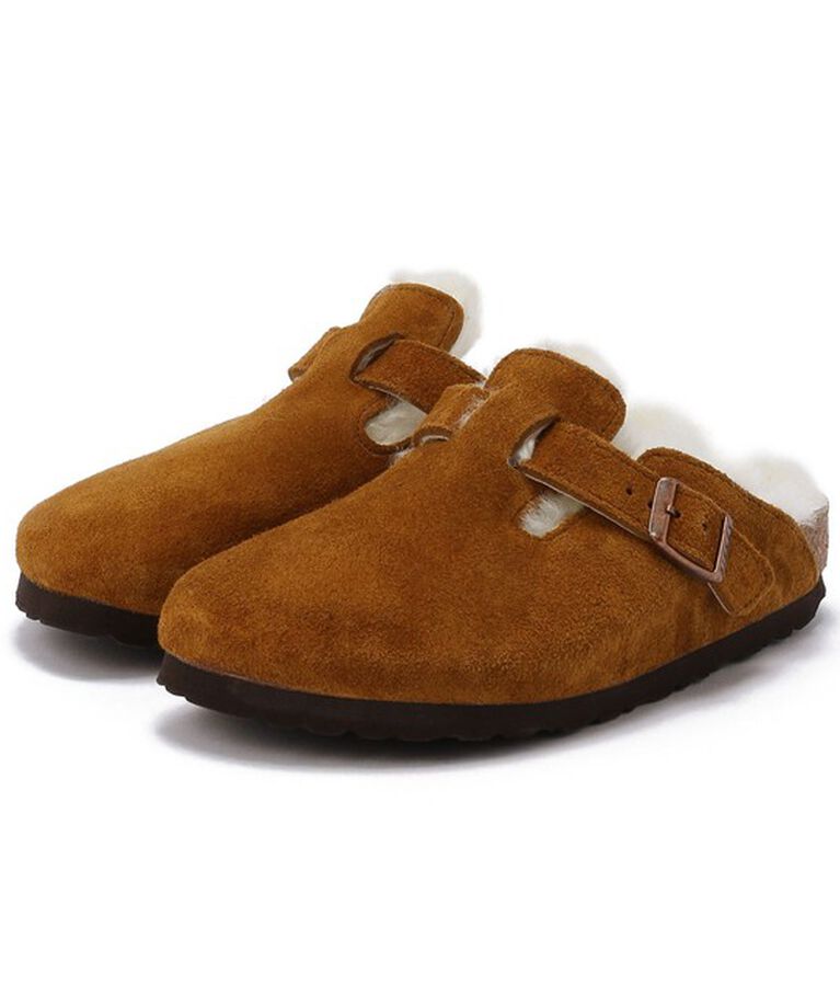 BIRKENSTOCK「【ビルケンシュトック】ボストン/ミンク スエードレザー シープスキン/クロッグ レディース」|サンダル|
