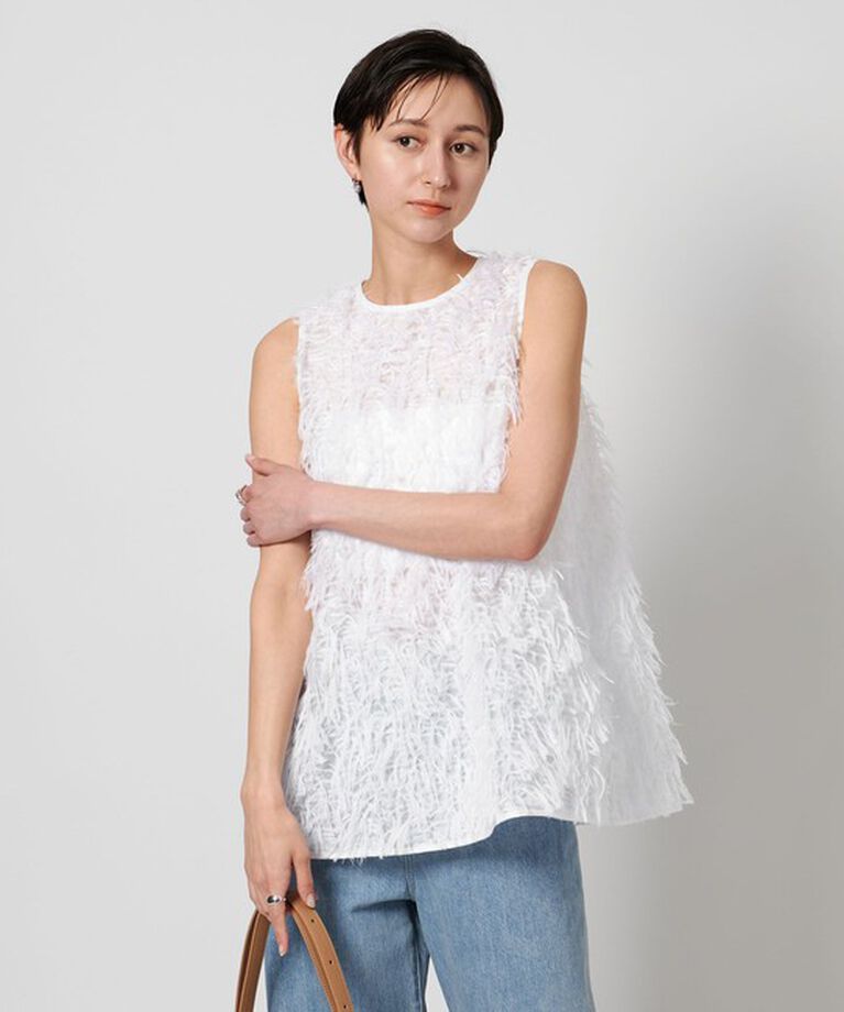 UNITED ARROWS「ヘアリー カットジャガード チュニック」|シャツ・ブラウス|